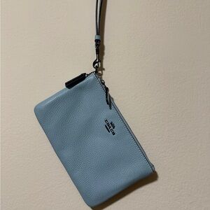 Coach Sky Blue Leather Wristlet